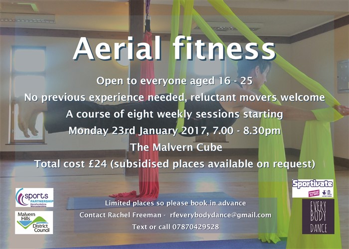 Aerial fitness at the Cube, Malvern
